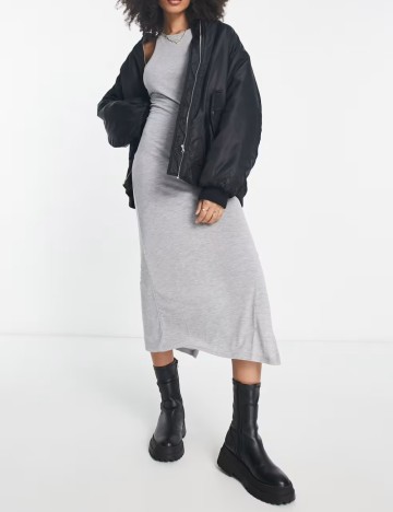 Rochie midi French Connection, gri