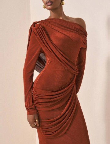 Rochie midi Shein, cărămiziu