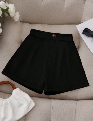 Pantaloni scurți Shein Curve+, negru