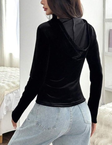 Hanorac Cu Fermoar Shein, negru