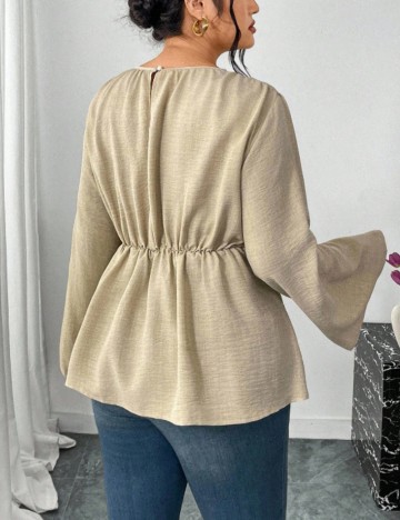 Cămașă Shein Curve+, bej