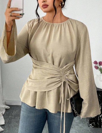 Cămașă Shein Curve+, bej
