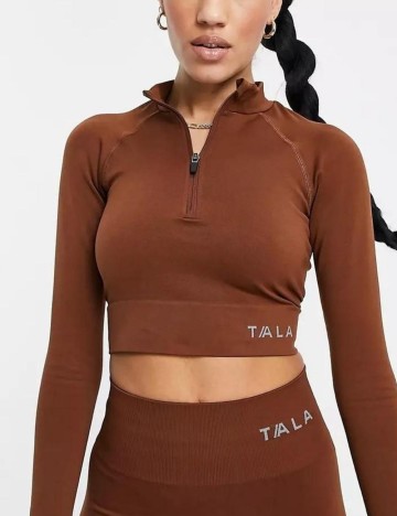 Bluză cu fermoar TALA, maro