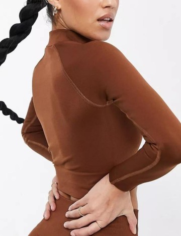 Bluză cu fermoar TALA, maro