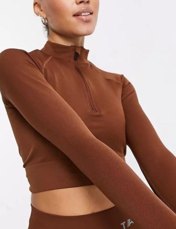 Bluză cu fermoar TALA, maro