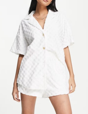 Cămașă cu m&acirc;necă scurtă Rhythm, alb