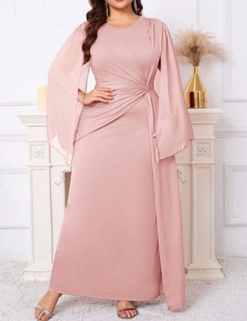 Rochie maxi Shein Curve+, roz