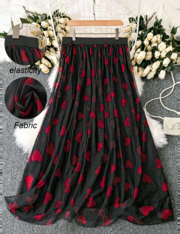 Fustă maxi Shein Curve+, mix culori