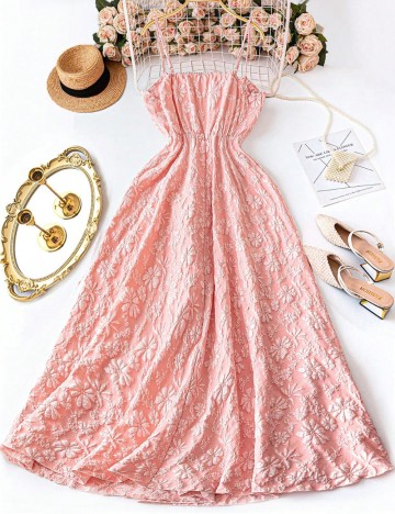 Rochie maxi Shein Curve+, roz