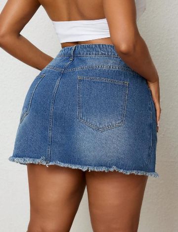 Fustă de blugi Shein Curve+, albastru