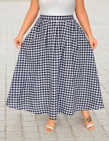 Fustă maxi Shein Curve+, mix culori