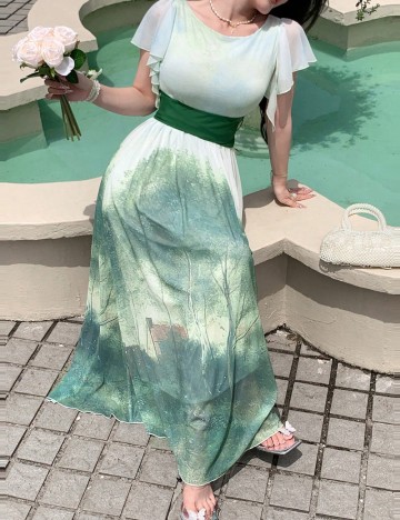 Rochie midi Shein, verde