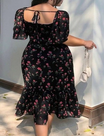 Rochie midi Shein Curve+, floral print