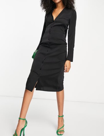 Rochie tip cămașă ASOS, negru