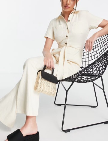 Salopetă lungă ASOS, crem