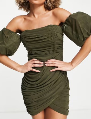 Rochie mini Rare London, verde