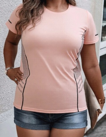Tricou Shein Curve+, roz