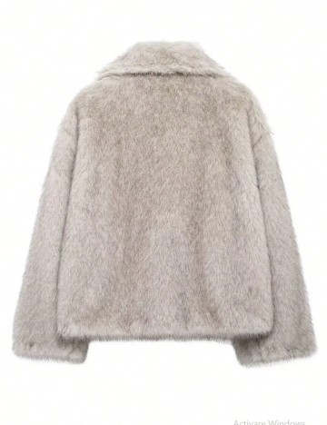 Haină De Blană Shein, gri