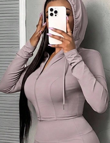 Bluză cu fermoar Shein, roz