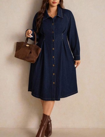 Rochie de blugi Shein Curve+, albastru