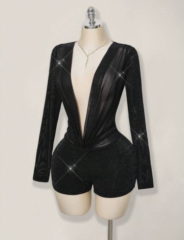 Salopetă scurtă Shein, negru