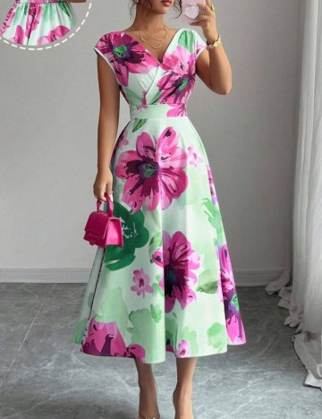 Rochie midi Shein, mix culori