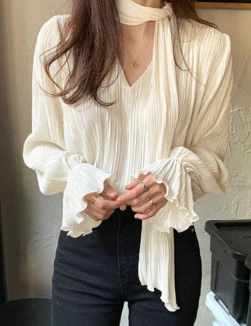 Cămașă Shein DAZY, crem