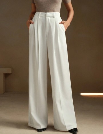 Pantaloni Shein, alb