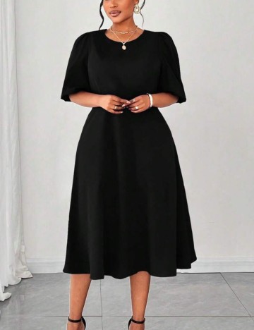 Rochie midi Shein Curve+, negru