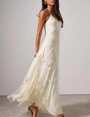 Rochie maxi Shein, crem