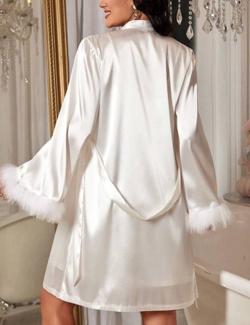 Set Rochie de Noapte și Halat Shein, alb