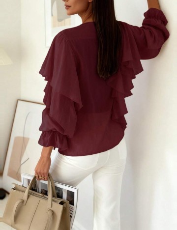 Cămașă Shein, vișiniu