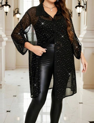 Cămașă lungă Shein, negru