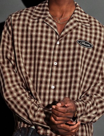 Cămașă Shein SUMWON, maro