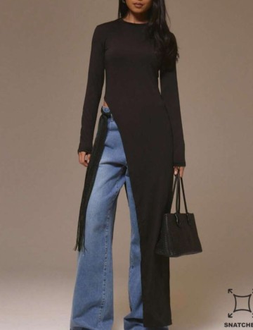 Bluză lungă Shein, negru