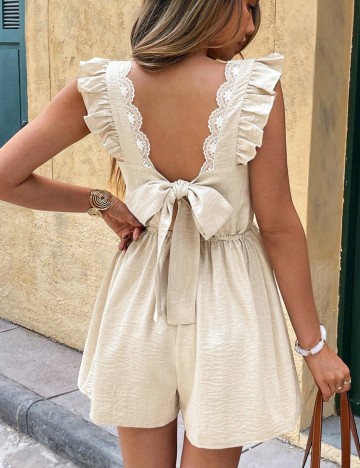 Salopetă scurtă Shein, bej