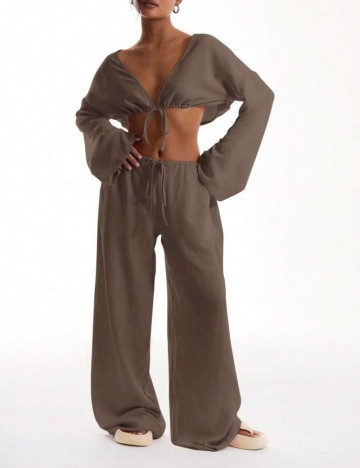 Pantaloni Shein MUSERA, maro