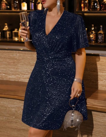 Rochie mini Shein Curve+, albastru