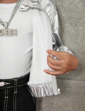 Jachetă Shein, argintiu