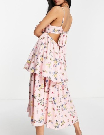 Rochie midi Collective, roz