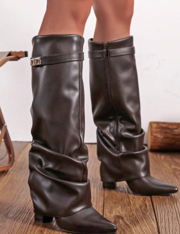 Cizme cu toc Shein, maro