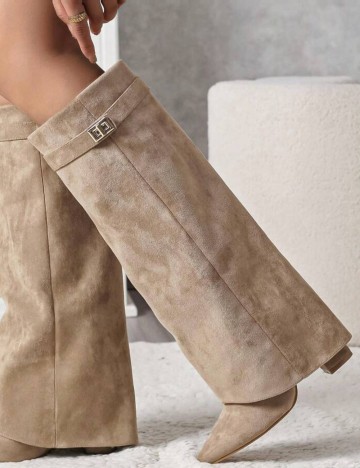 Cizme cu toc Shein, bej