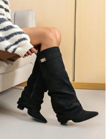 Cizme cu toc Shein, negru