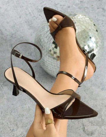 Sandale Cu Toc Shein, maro