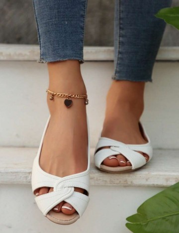 Sandale Shein, alb