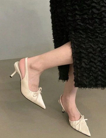 Pantofi cu toc Shein, crem