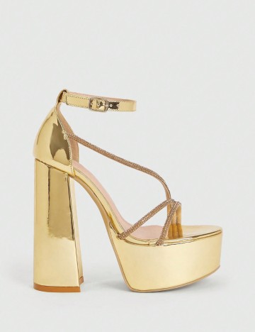 Sandale Cu Toc Shein, auriu