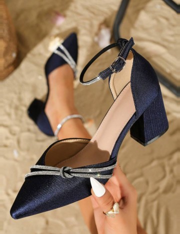 Pantofi cu toc Shein, bleumarin