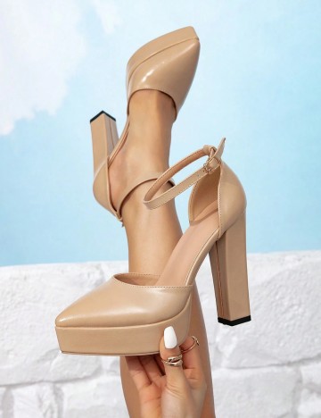 Pantofi cu toc Shein, bej
