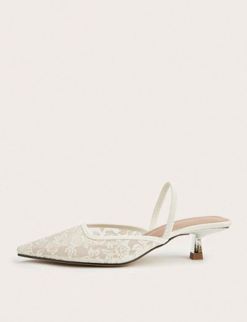 Saboți cu toc Shein, crem